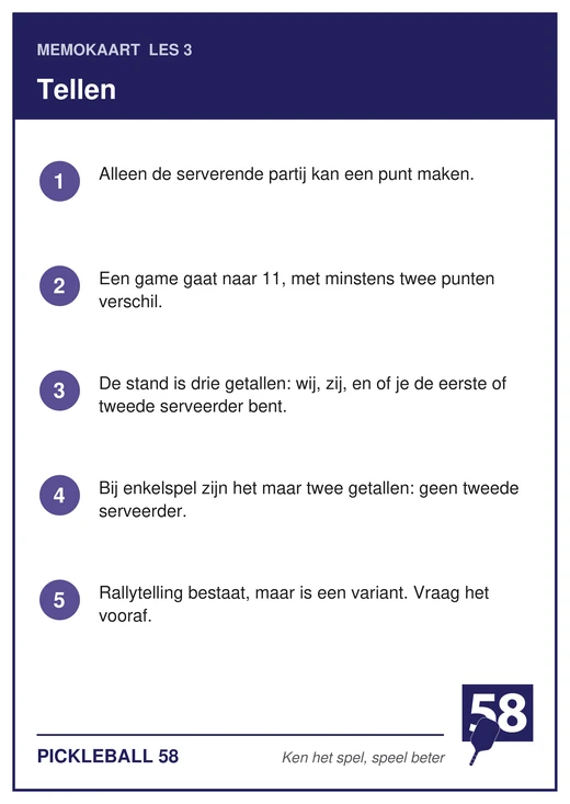 Memokaart van les 3